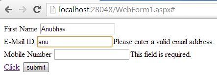 jQuery Validation on Click of Anchor